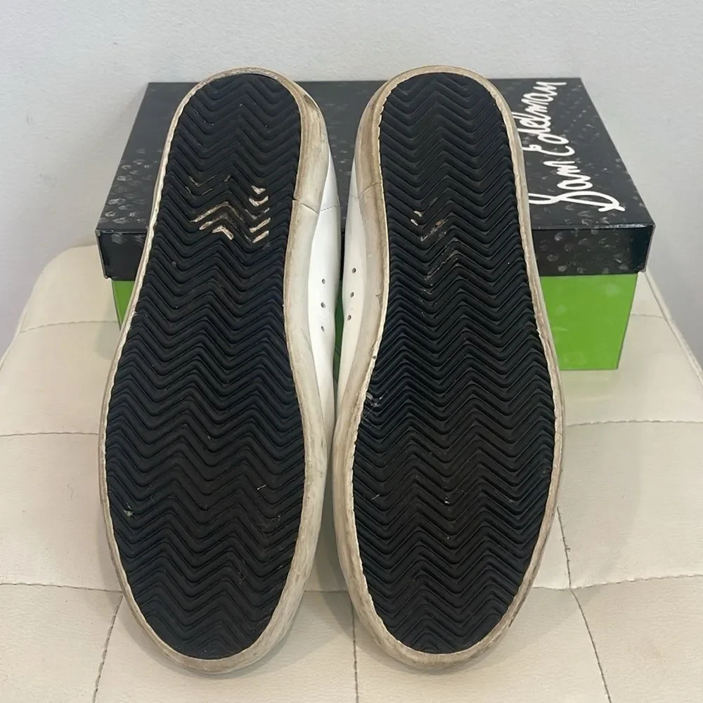 SAM EDELMAN Areson Mixed-Media Leather Sneakers Size 7 1/2